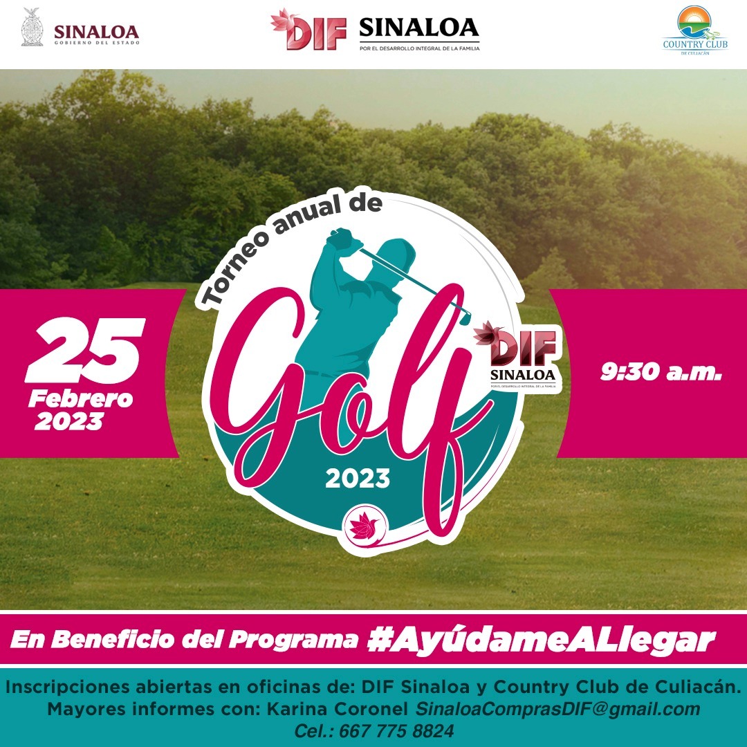 Gobierno del Estado y Sistema DIF invitan al Torneo Anual de Golf a  Beneficio de  – Rene Vega MX