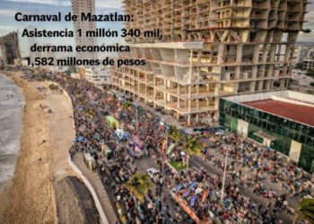 Culmina el Carnaval de Mazatlán con una asistencia de más de un millón 340 mil personas y una derrama económica superior a los 1,582 millones de pesos.-