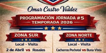 Domingo 22 de marzo rol de juegos de la 5a. Jornada de la Liga de Beisbol 3a. Fuerza Toño Castro