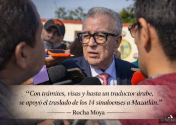 Con trámites, visas y hasta un traductor árabe, se apoyó el traslado de los 14 sinaloenses a Mazatlán: Rocha Moya