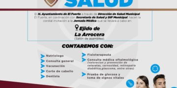 Feria de la Salud llegará al Ejido La Arrocera este 20 de marzo.