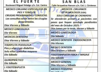 ¡Llegan los Médicos Voladores a El Fuerte y San Blas!
