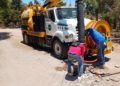 Se reanudan los trabajos de limpieza en la red de drenaje de la comunidad de La Constancia