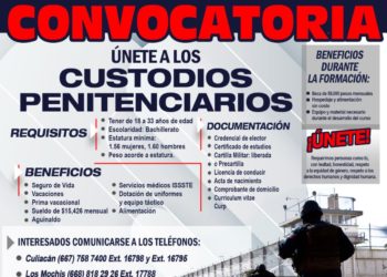 La SSP Sinaloa abre convocatoria para personal de Custodia Penitenciaria