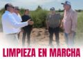 Antonio Menendez supervisa la segunda de tres etapas que comprenden la limpieza del Dren Juárez al sur