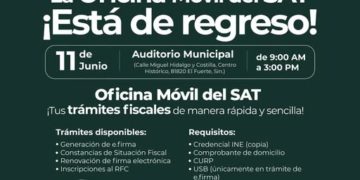 ¡La Oficina Móvil del SAT regresa a El Fuerte!