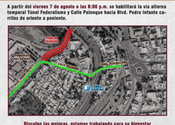 Será a partir del viernes 7 el cierre total temporal del bulevar Pedro Infante frente al Congreso: secretario Raúl Montero